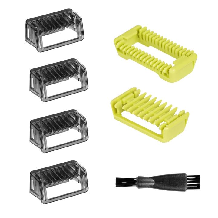 Eniyou 7-Piece Replacement Blades & Comb Guide Kit for Philips One Blade - Compatible Accessories for Beard Trimming & Grooming | Perfect for Travel, Home & Salon Use