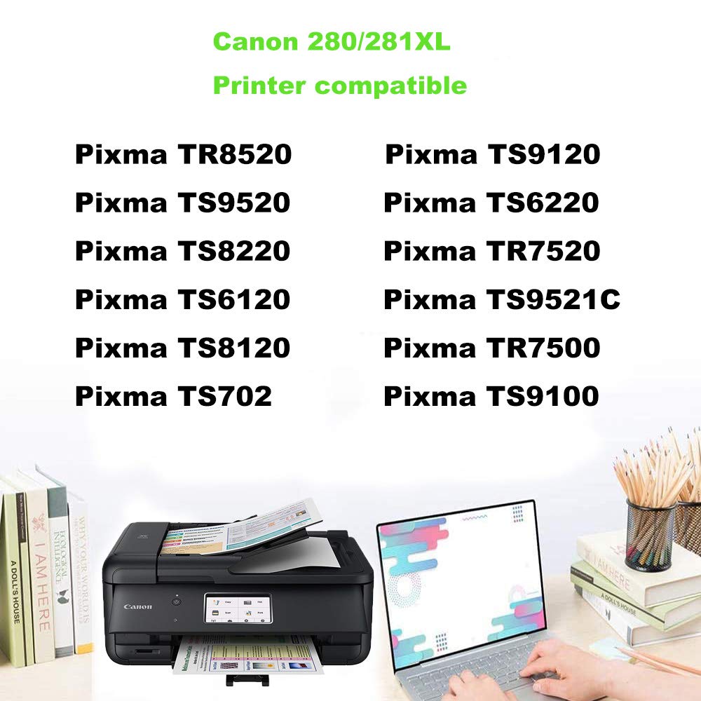 PGI-280 CLI-281 Ink Cartridges 5-Pack for Canon PIXMA Printers - Home & Office Use