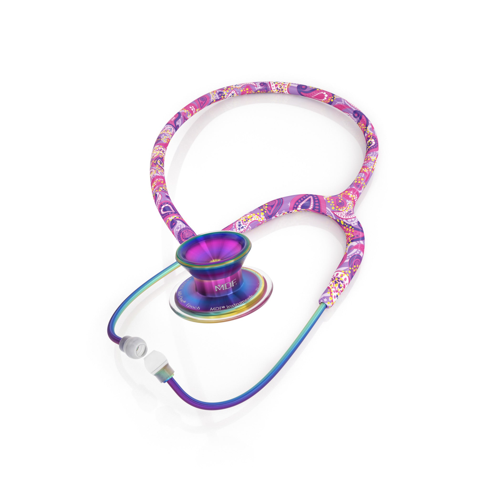 MD One® Epoch® Titanium Adult Stethoscope - Purple/Kaleidoscope Design | Premium Medical Equipment for Doctors, Nurses & Healthcare Professionals | Ideal for Clinical Use, Patient Examinations & Medical Training