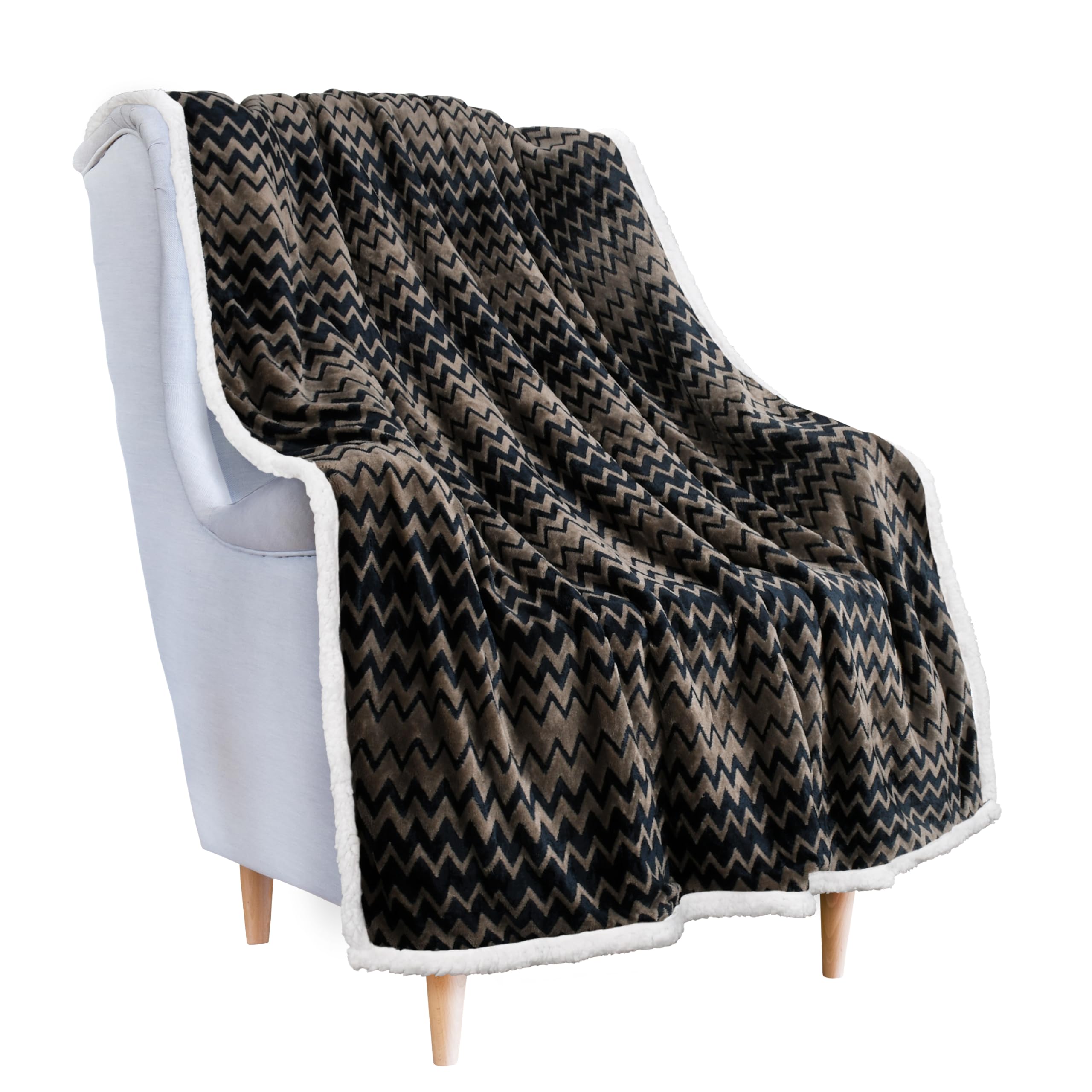 Super Soft Reversible Plush Flannel Sherpa Throw Blanket 50