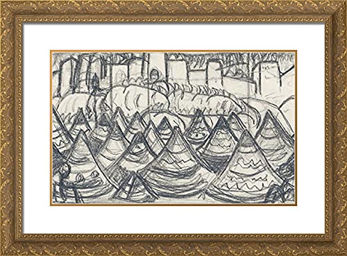 Gold Ornate Wood Frame with Double Matting
