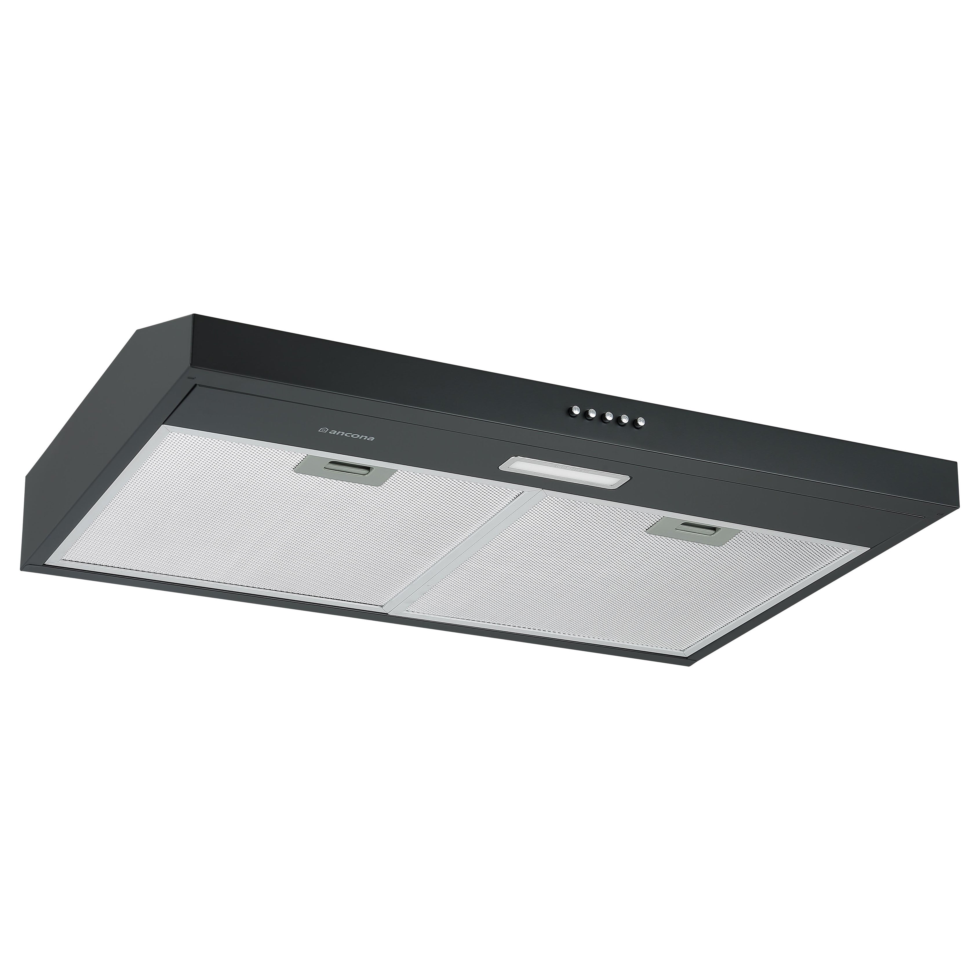 Ancona 30 Inch Convertible Under Cabinet Range Hood in Matte Black - Powerful Kitchen Ventilation for Smoke & Odor Removal