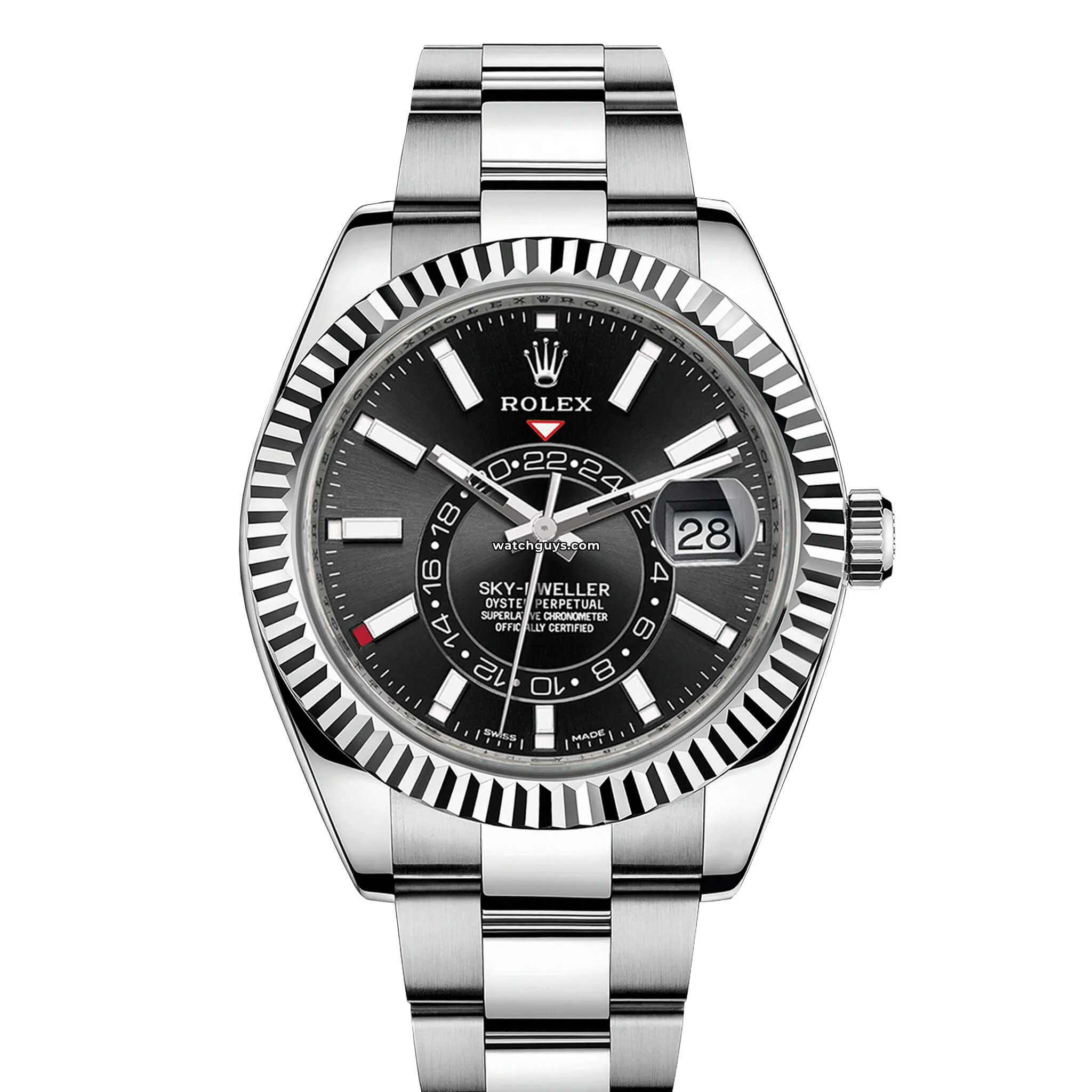 Rolex Sky-Dweller 326934 Stainless Steel Watch with Black Dial - Luxury GMT Timepiece for Travel & Business Professionals