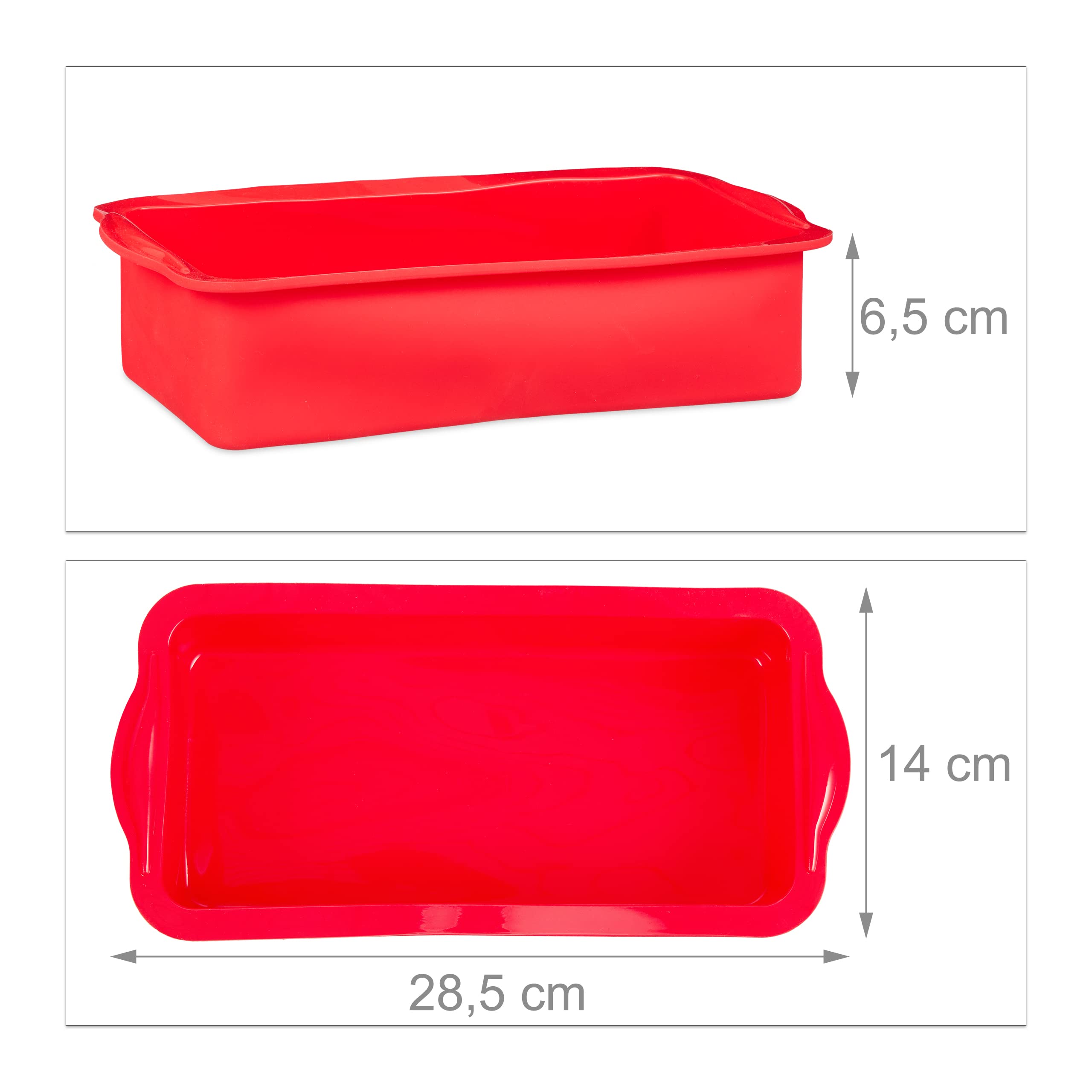 Relaxdays 10027254 Red Silicone Loaf Tin Mold - 28.5cm, Dishwasher & Microwave Safe, Heat-Resistant for Baking Bread, Cakes & Tea - Perfect for Home Baking, Holiday Treats & Gift Giving