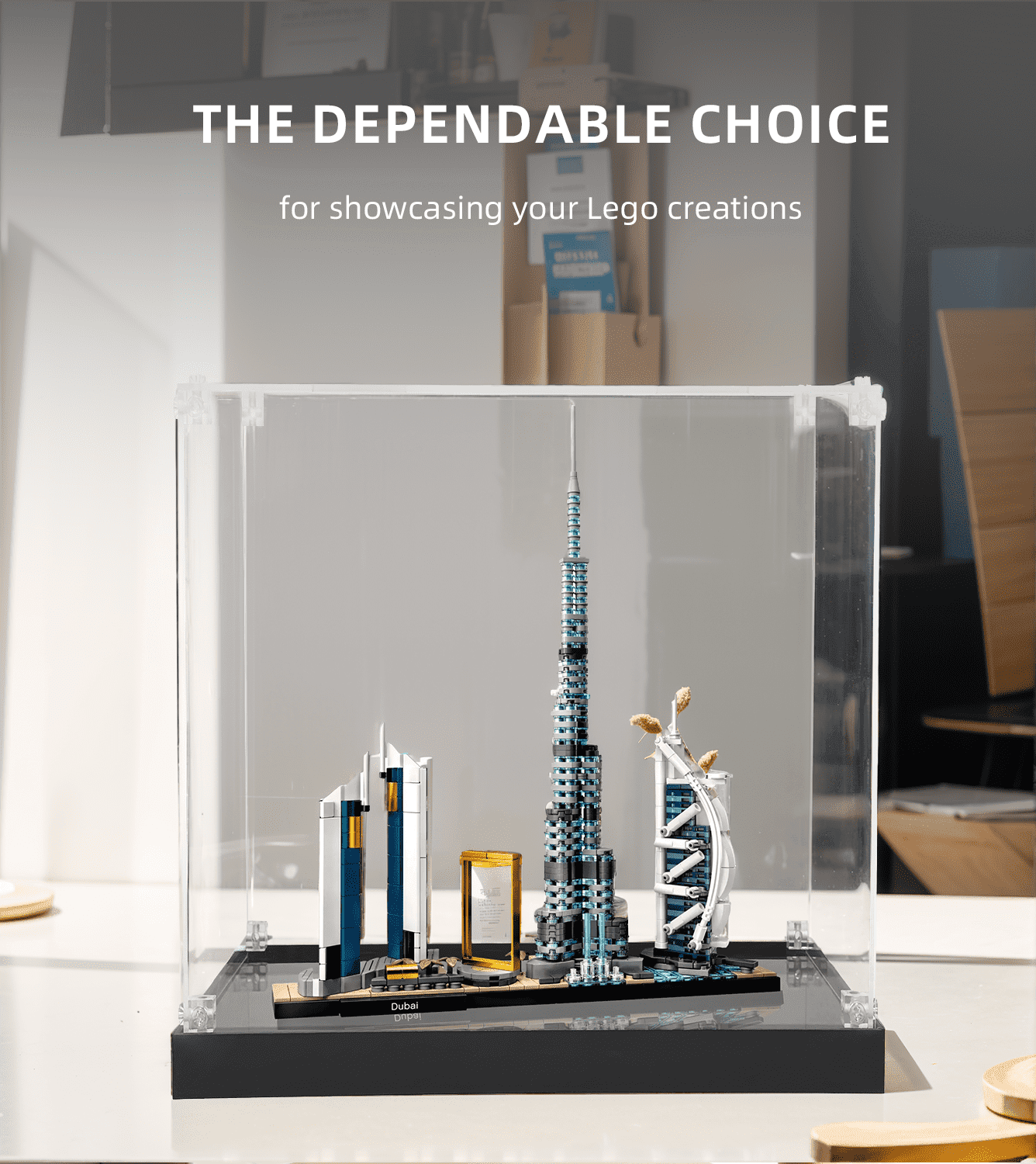 LEGO Architecture Dubai 21052 Display Case - Premium Acrylic Showcase for Collectible Building Sets - Perfect for Home Decor, Office Display & Gift Giving