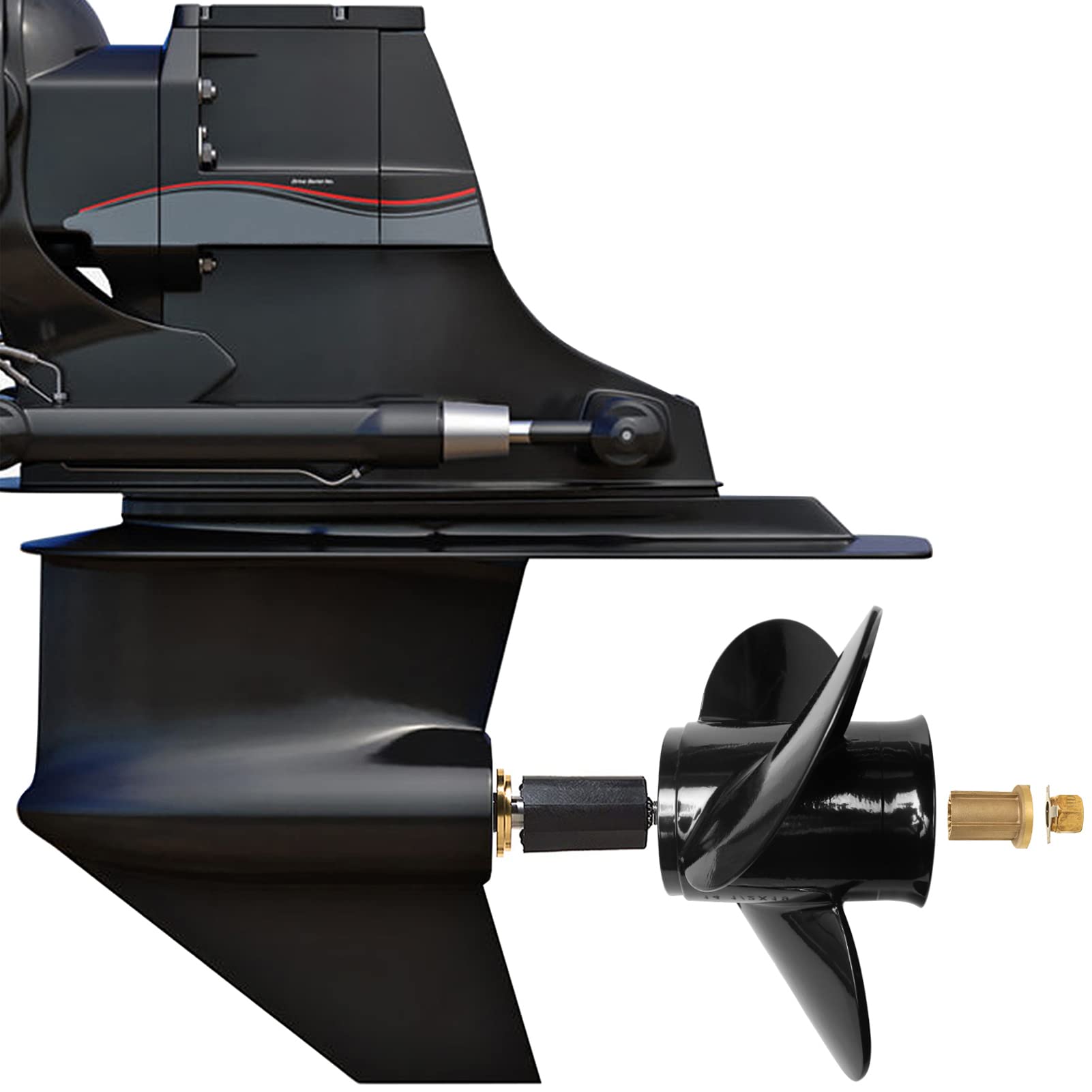 NOVINO Aluminum Boat Propeller for Mercruiser Alpha One/Bravo One & Mercury Outboard Engines 135-300HP - 15 Spline Tooth Right Hand Rotation - Perfect for Fishing, Boating & Water Sports