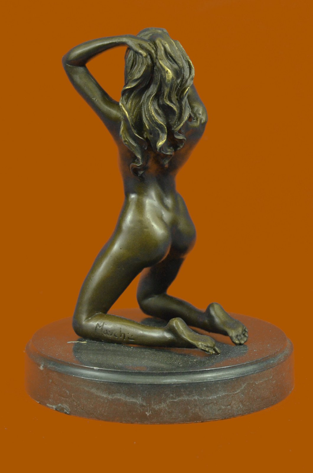 Handmade Museum-Quality Bronze Sculpture Bookend - Naked Girl Statue for Bookshelves & Home Decor | Perfect for Office, Library, and Gift Giving