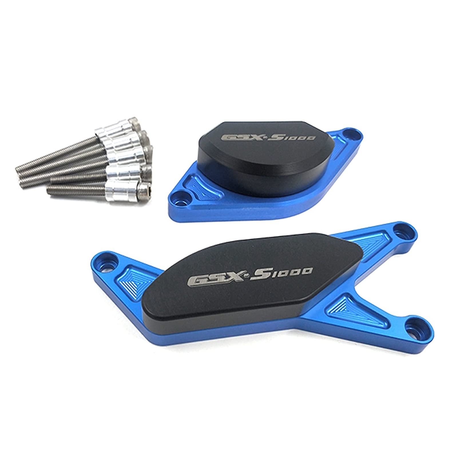 SUZUKI GSX-S1000 GSX-S1000F Motorcycle Frame Sliders Crash Protector Kit (2015-2017) - Blue | Engine & Fairing Protection for Street Riding & Track Days