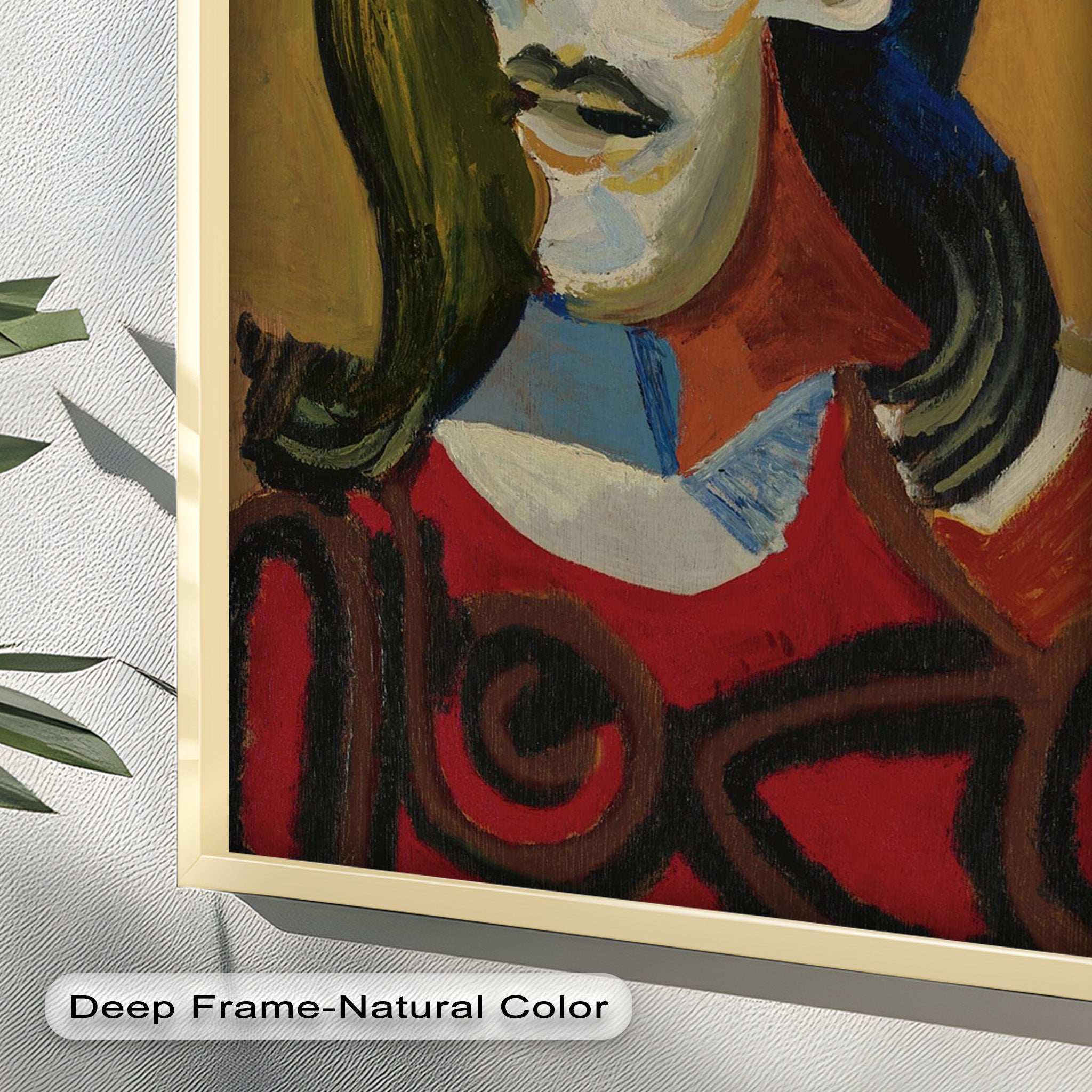Abstract Portrait with Red Garment - Picasso Style Oil Painting Reproduction - Wall Art for Living Room, Bedroom & Office Decor