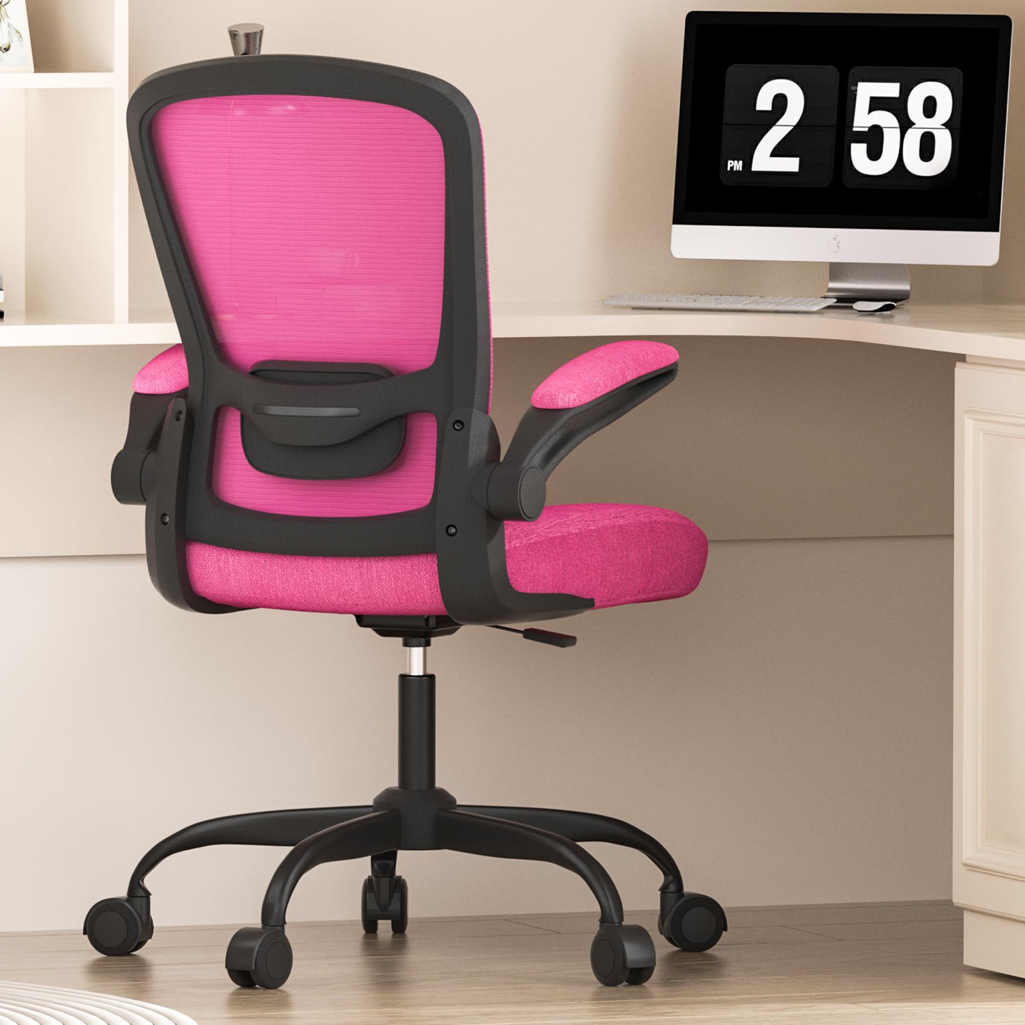 Ergonomic Office Chair with Adjustable Lumbar Support - High Back Mesh Computer Desk Chair with Flip-Up Armrests - BIFMA Certified Task Chair for Home Office & Workspace - Perfect for Long Hours of Sitting and Productivity