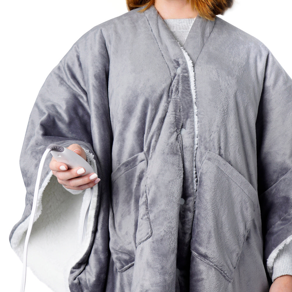 PureRelief Plush Heated Shawl Wrap - Soft Electric Warming Blanket for Women & Men - Perfect for Cold Weather, Arthritis Pain Relief & Relaxation at Home, Office or Travel