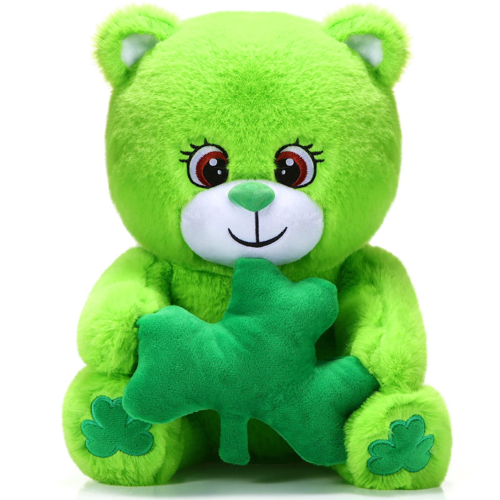 12 Inch Shamrock Plush Bear Stuffed Animal - Cute St. Patrick's Day Gift for Kids & Adults, Party Favors, Birthday Presents, Home Decor (Green St. Patrick's Bear with Clover) - Perfect for St. Patrick's Day Celebrations, Nursery Decor, and Holiday Gift Giving