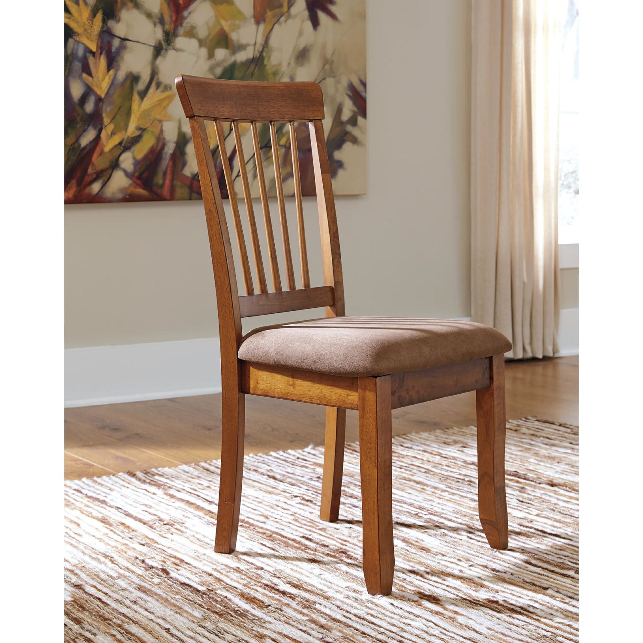Berringer Side Chair - Rustic Brown Wooden Dining Chair with Sturdy Frame (D199 01) - Perfect for Kitchen, Dining Room, and Office Use