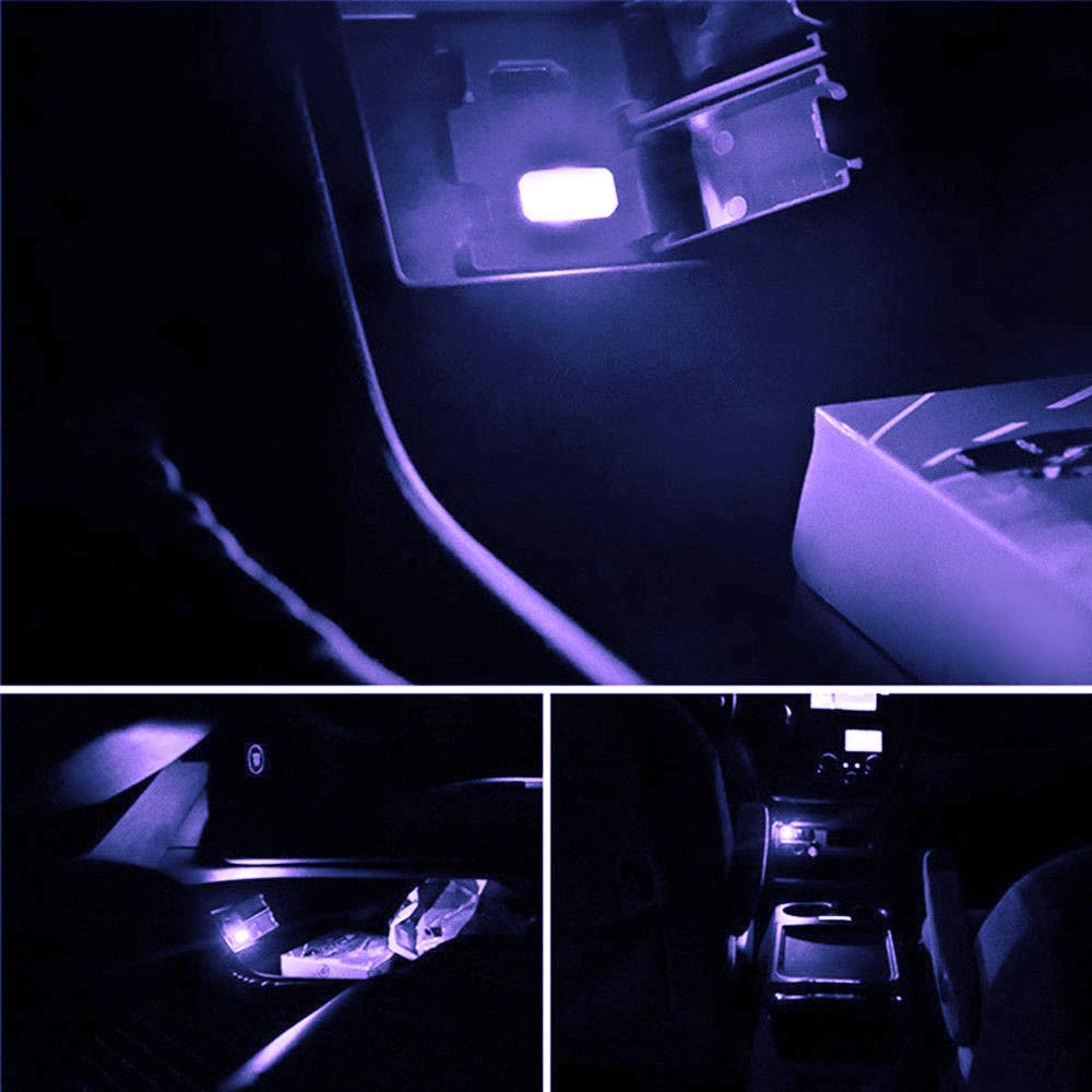 Purple Magenta USB LED Car Interior Ambient Lighting Kit – Customizable Mini Accent Lights for Cars, Trucks & SUVs – Perfect for Night Driving, Mood Lighting & Vehicle Decoration