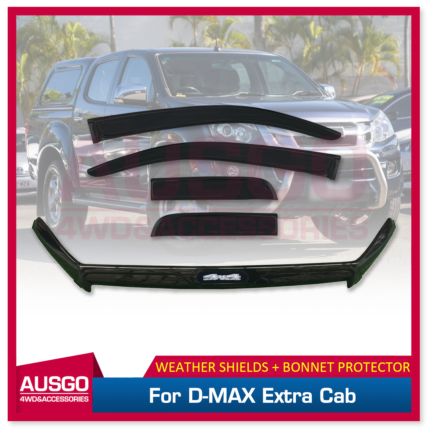 Premium Weather Shields & Bonnet Protector for ISUZU D-MAX DMAX Extra Cab (2012-2016) - Rain Protection & UV Defense for Off-Road Adventures & Daily Commute
