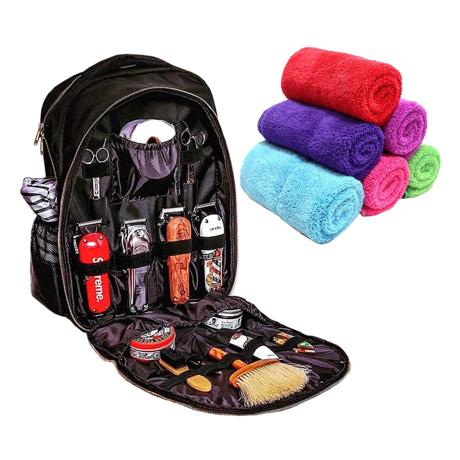 Professional Barber Bag Organizer - Travel Hair Stylist & Makeup Tool Case for Clippers, Scissors, Supplies - Multifunctional Barber Shop Backpack for Salon & On-the-Go Stylists (Black) - Perfect for Mobile Hairdressers, Salon Professionals & Traveling Cosmetologists