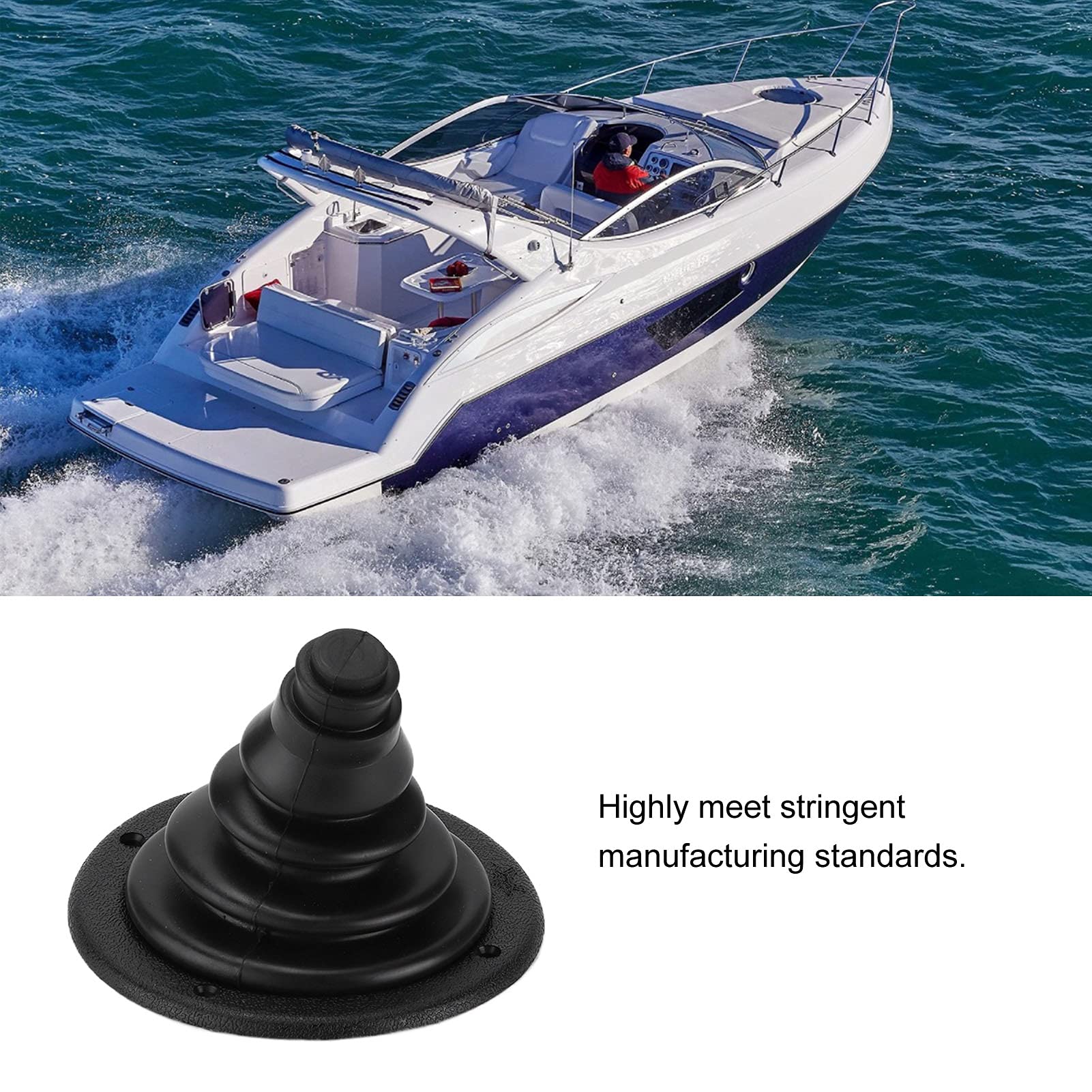 Shift Cable Bellows Kit - Black Rubber & Plastic Protective Boot for Marine Steering, Cars, Boats & Yachts | Durable Shift Cable Cover for Smooth Gear Shifting in Harsh Conditions