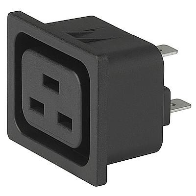 IEC C20 Right Angle Appliance Outlet - 16A Black Power Connector for Servers, UPS & Medical Equipment