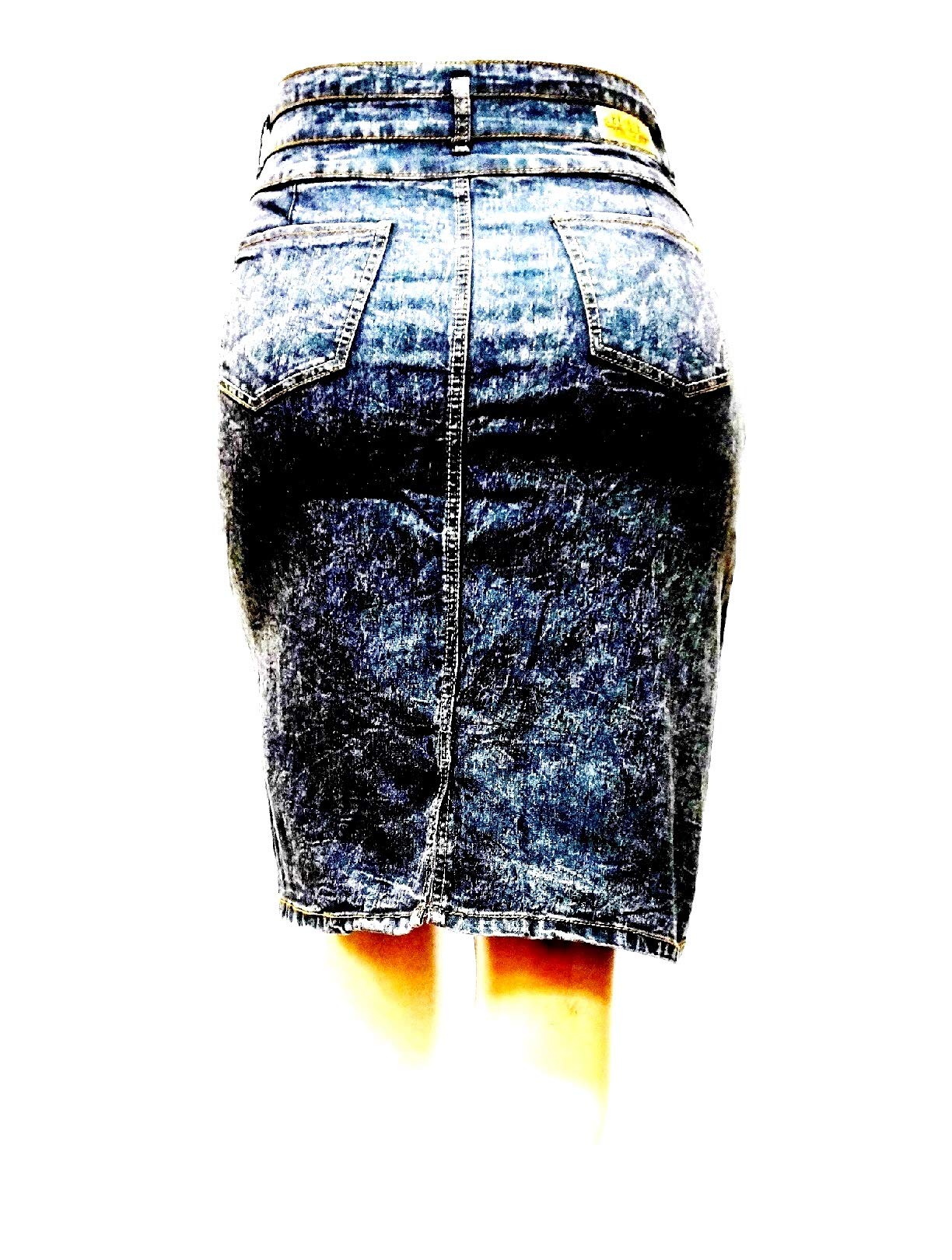 Jack David & Voir Twill Women's Plus Size Stretch Denim Jeans Skirt with Button Front - Sizes 1X, 2X, 3X - Comfortable & Stylish for Casual Wear, Office & Date Nights