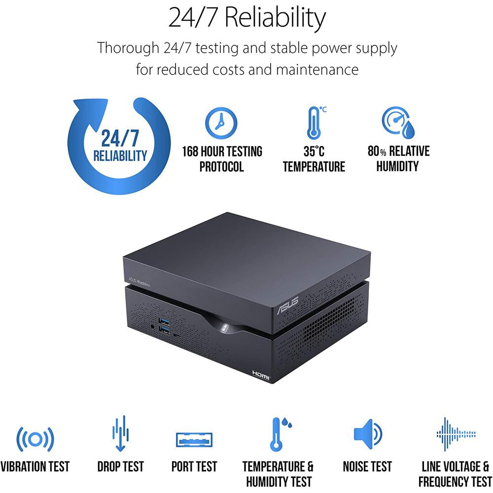 ASUS VC66 C2B5012ZN Mini Desktop PC - Intel Core i5, 8GB RAM, 256GB SSD, Windows 10 Home, Compact Black Computer for Home & Office Use | Perfect for Workstations, Digital Signage & Home Theater PCs