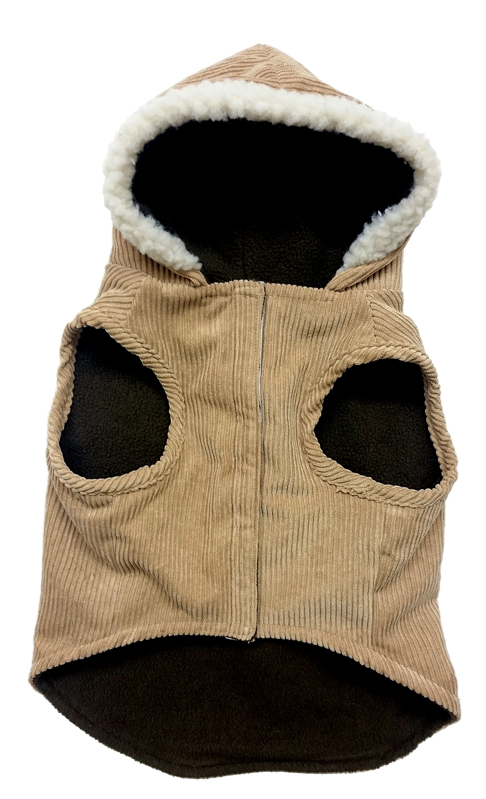 Camel Corduroy Dog Coat - Large for Outdoor Adventures