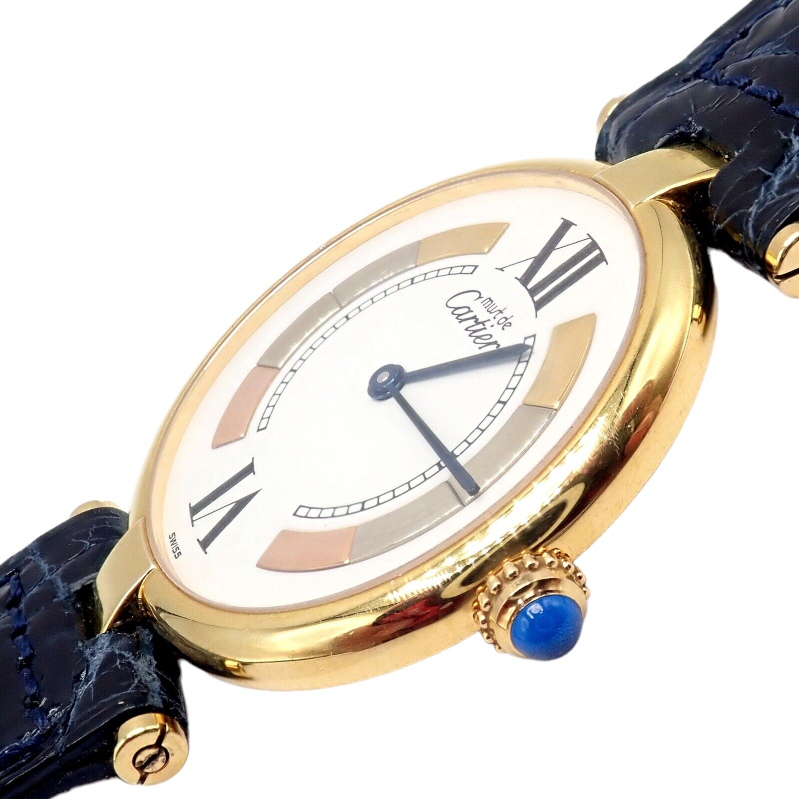 Cartier Must De Silver 925 Vermeil Round Quartz Watch 30mm - Luxury Women's Timepiece for Business & Evening Events