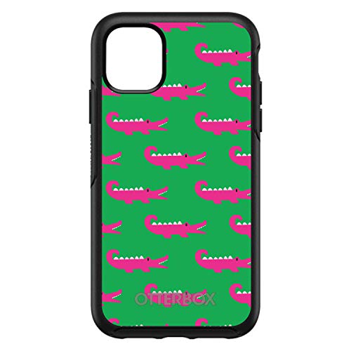 Green Pink Alligators On Black Case