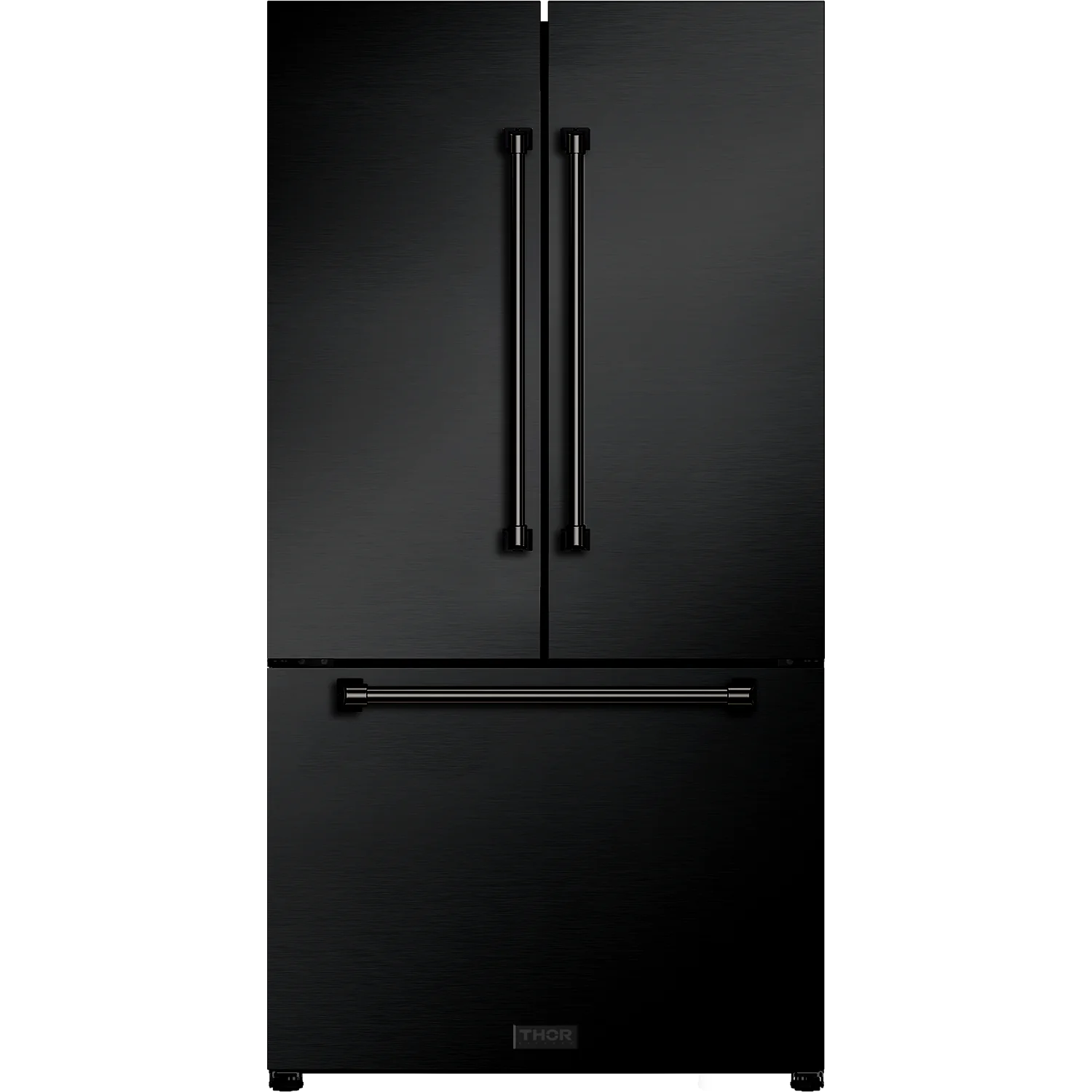Gordon Ramsay by THOR Kitchen 36 Inch Matte Black Refrigerator RF3621CTD00 - Premium Stainless Steel French Door Fridge for Modern Kitchens & Home Chefs