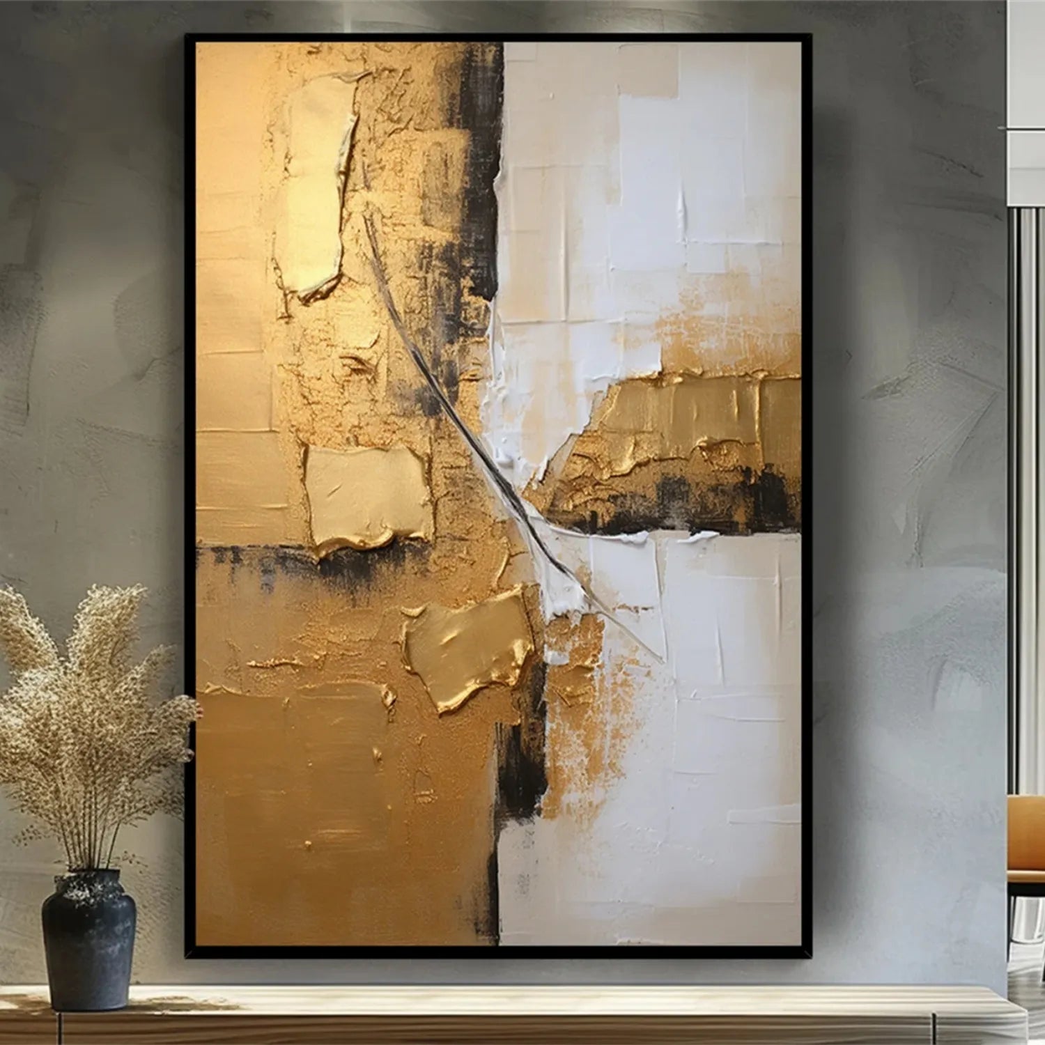 Abstract Painting #AB 231 - Modern Wall Art for Living Room, Bedroom & Office Decor | Large Canvas Artwork for Home & Office Interior Design