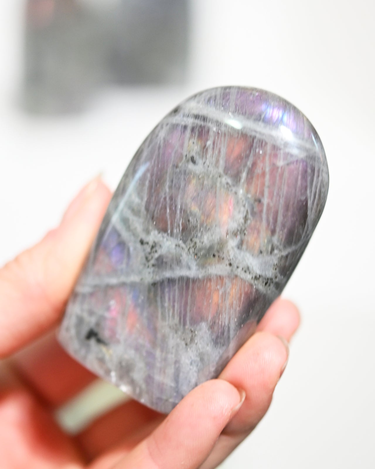 Natural Purple Flash Labradorite Freeform Pendant - Healing Crystal Jewelry for Meditation, Energy Work & Spiritual Gifts