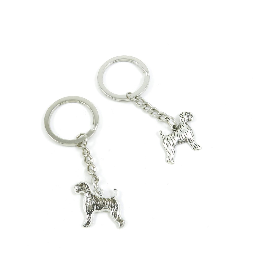 Antique Silver Tone Hound Dog Keychain - Bulk Wholesale Key Ring Tags for Car Keys, Door Keys & Keychain Supplies (B8US6) - Perfect for Home, Office, Gift Giving & Key Organization
