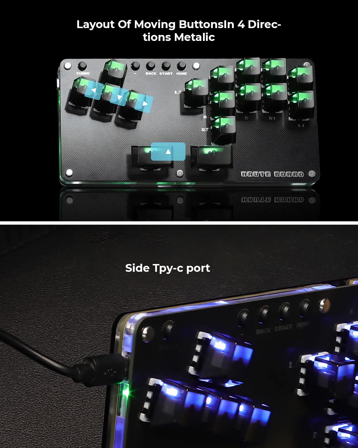 Sehawei Haute42 16-Key All-Button Arcade Controller with Turbo Function - Gamerfinger Mechanical Switches, Hot Swap & SOCD Support for PC, PS3, PS4, Switch - Perfect for Street Fighter, Fighting Games & Retro Arcade Gaming