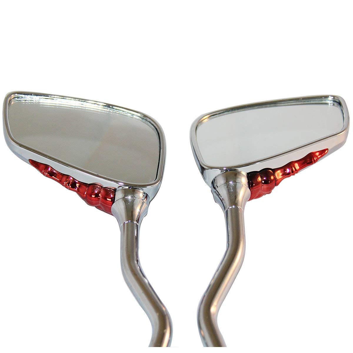 Red Skull Hand Rear View Mirrors for 2010 Honda Stateline 1300 VT1300CRA ABS - Custom Motorcycle Accessories for Cruiser Bikes & Safety Upgrades