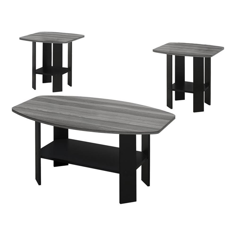 Monarch Specialties Black I-Shaped Table Set - Modern Dining Table & Chairs for Small Spaces, Kitchens & Apartments
