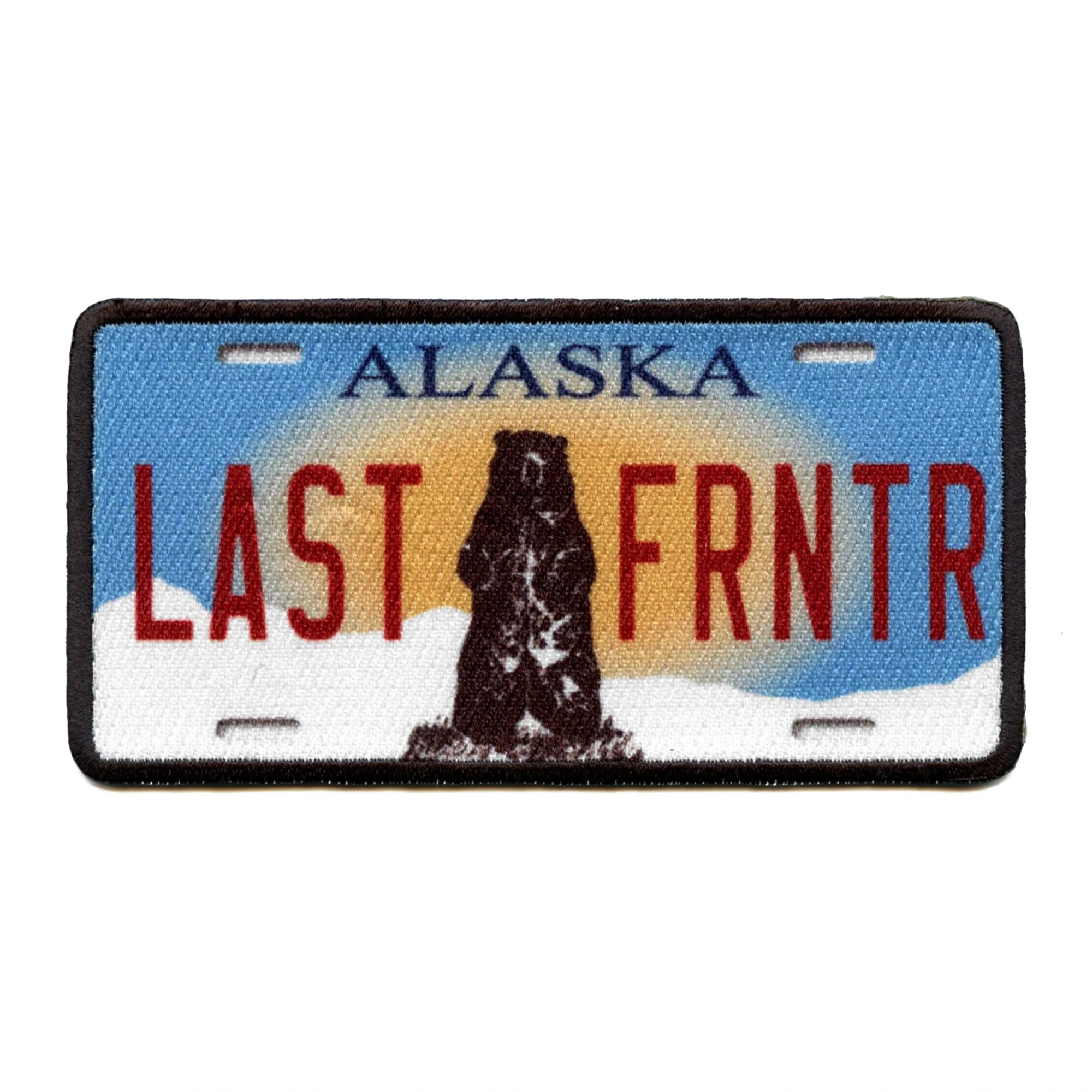 Alaska License Plate Patch - Last Frontier Embroidered Iron On for Jackets, Hats & Bags | Durable Sew-On Applique for DIY Crafts & Costumes