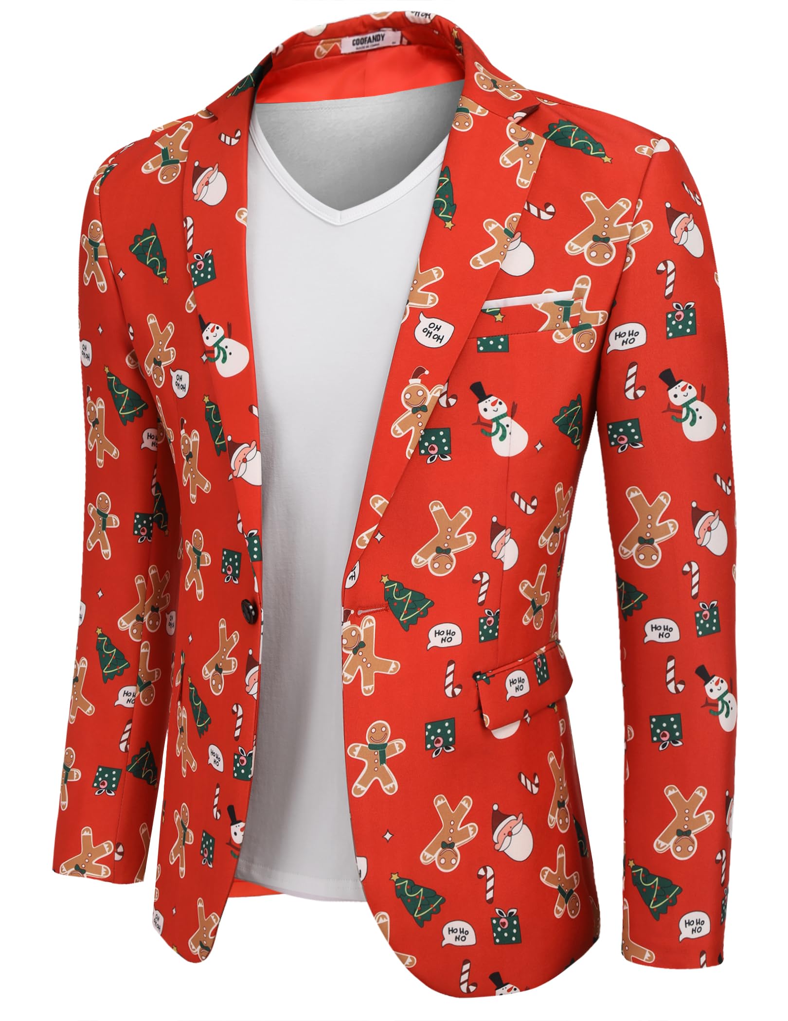 COOFANDY Men's Christmas Blazer Suit Jacket for Xmas Party & Halloween