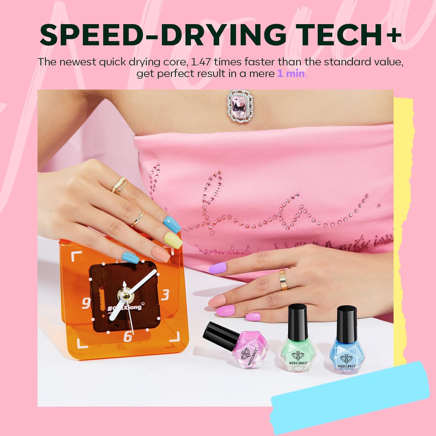 Modelones 6 Colors Pastel Macaron Nail Polish Set - Quick Dry, Non-Toxic, Sweet Pink & Green Collection for DIY Manicure & Nail Art | Perfect for Salon, Home Use, Summer Gifts for Women & Girls