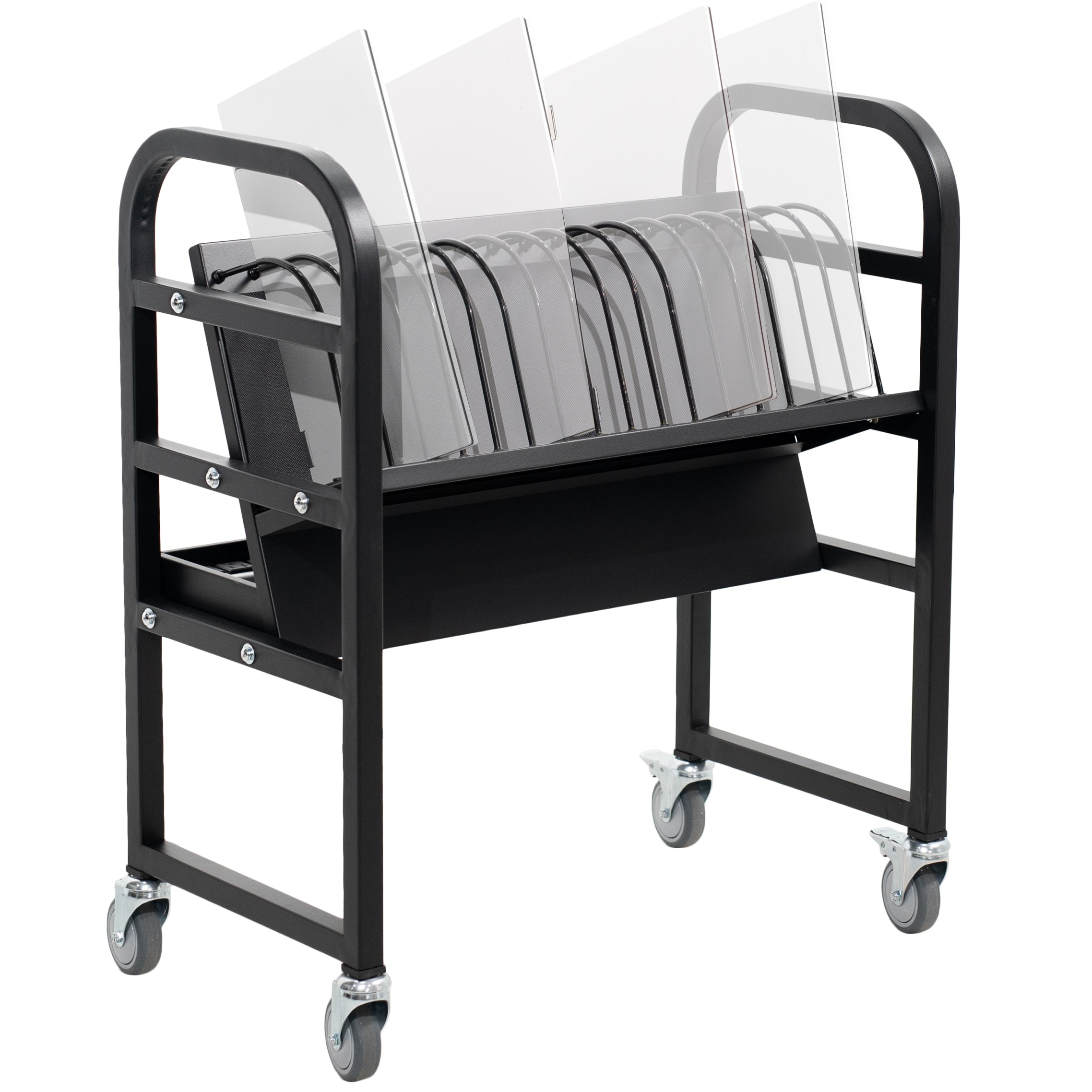 16 Device Open Charging Cart - Mobile Device Charging Station for Schools & Offices - Perfect for Classroom, Library, or Workplace Organization