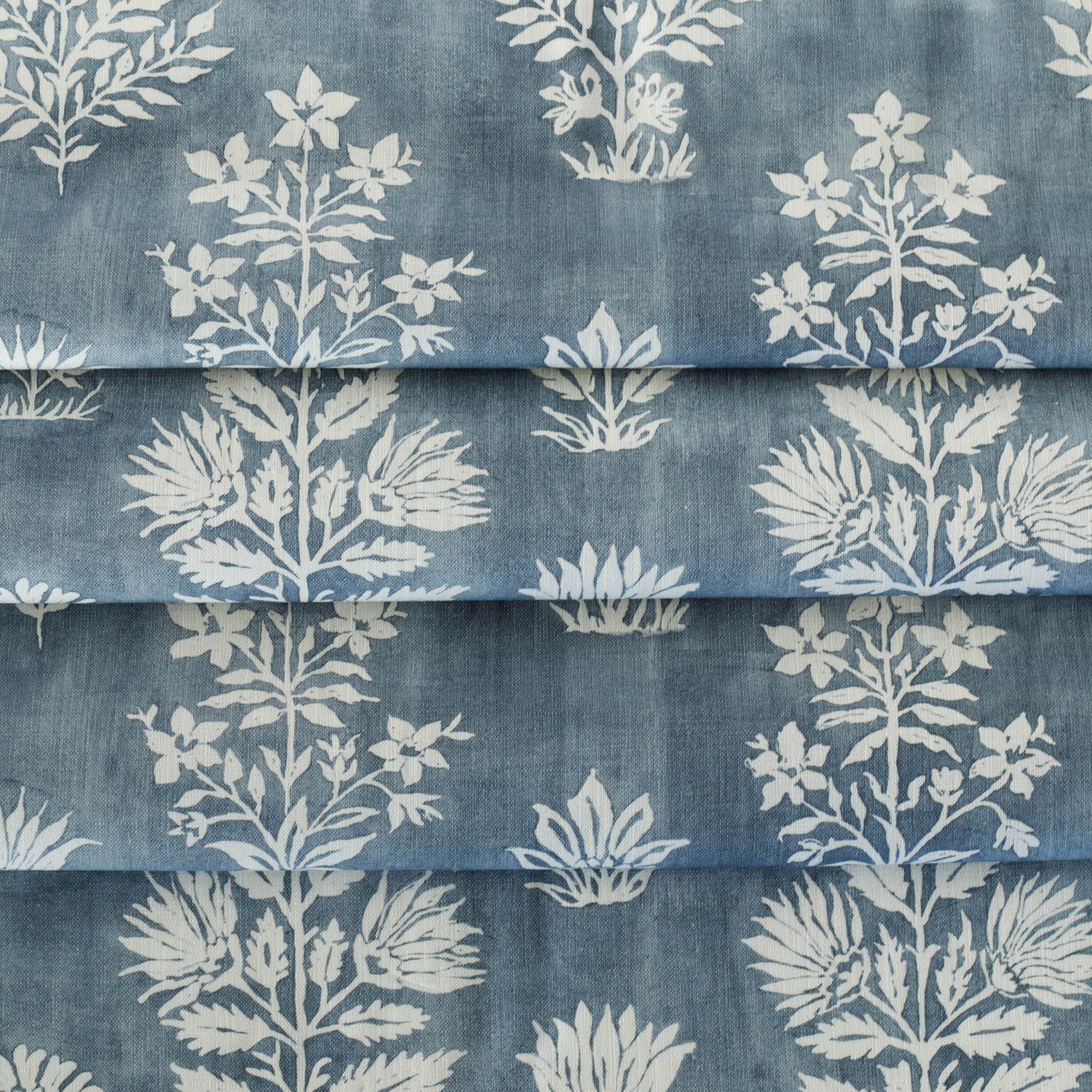 Premium Flora Fabric - Soft & Durable Denim Blue Cotton Material for DIY Crafts, Upholstery & Home Decor | Perfect for Sewing, Quilting & Fashion Projects