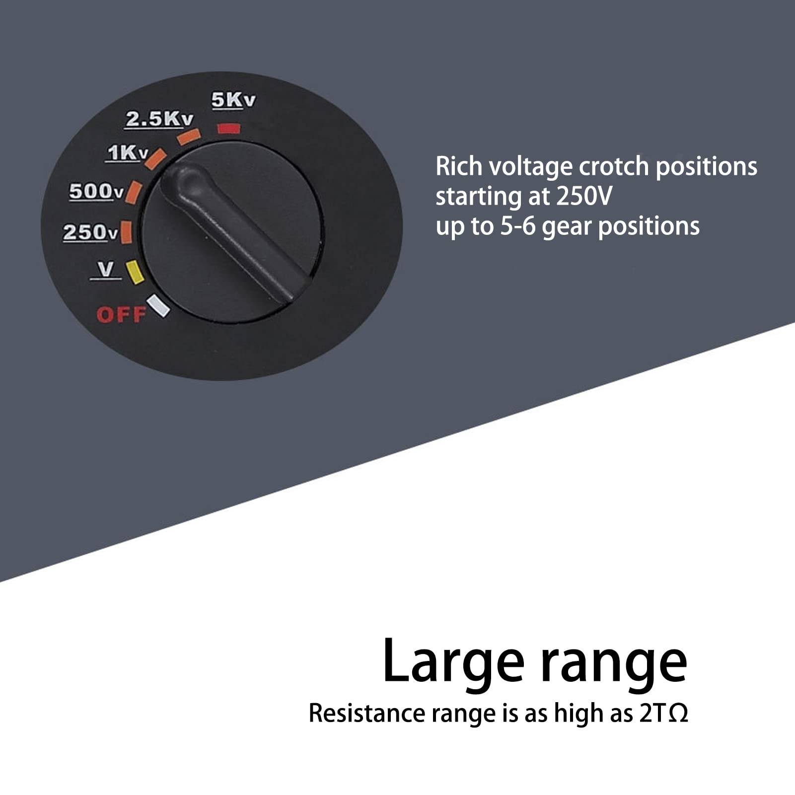ETCR3500 Digital Insulation Resistance Tester 500V/1000V/2500V Megohmmeter with LCD Display - US Plug for Electricians, HVAC, and Industrial Maintenance