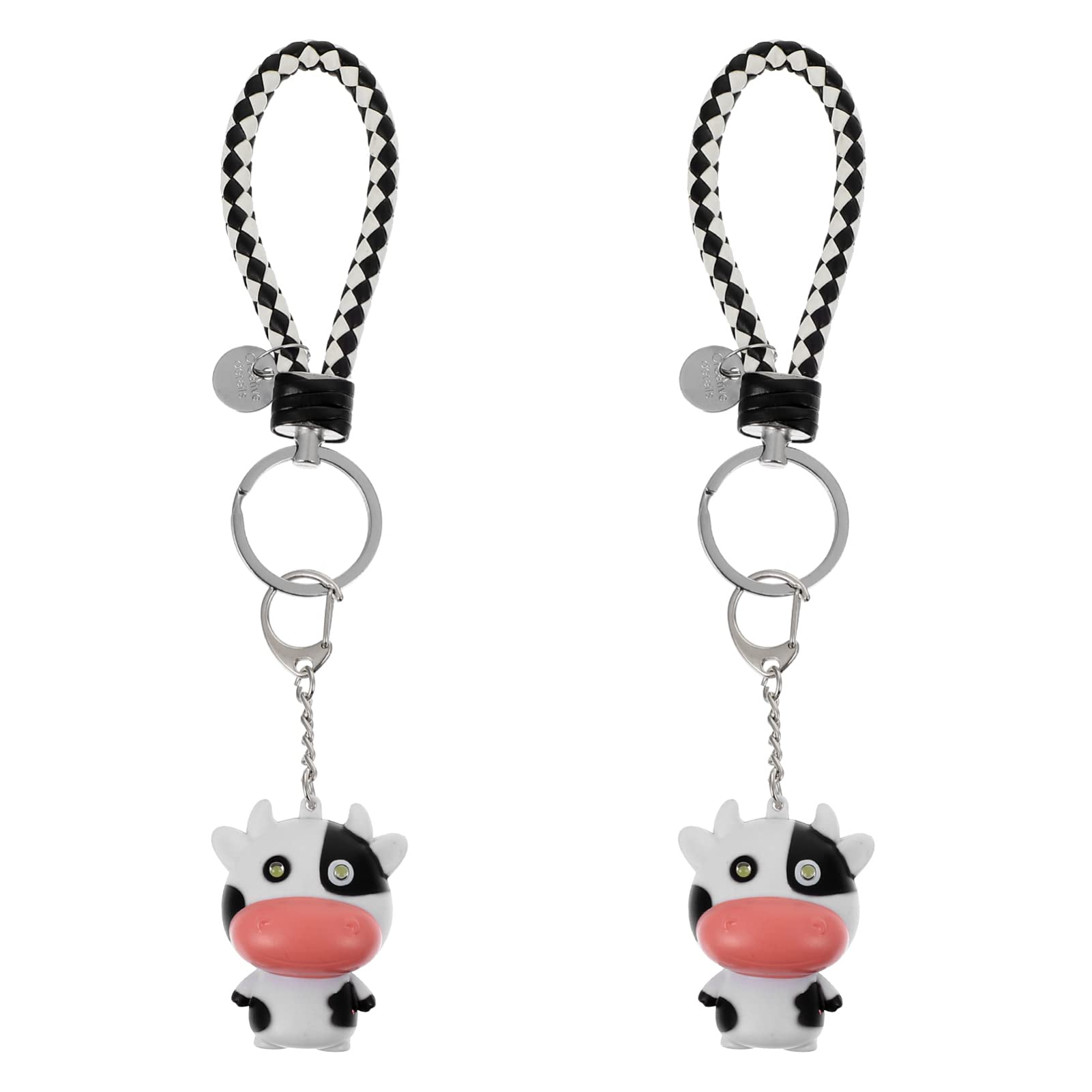 ABOOFAN 10PCS Cartoon Cow Keychain Set - Cute Animal Key Ring with Rope for Bag Hanging Decor | Perfect for Backpacks, Luggage, Gift Giving & DIY Crafts