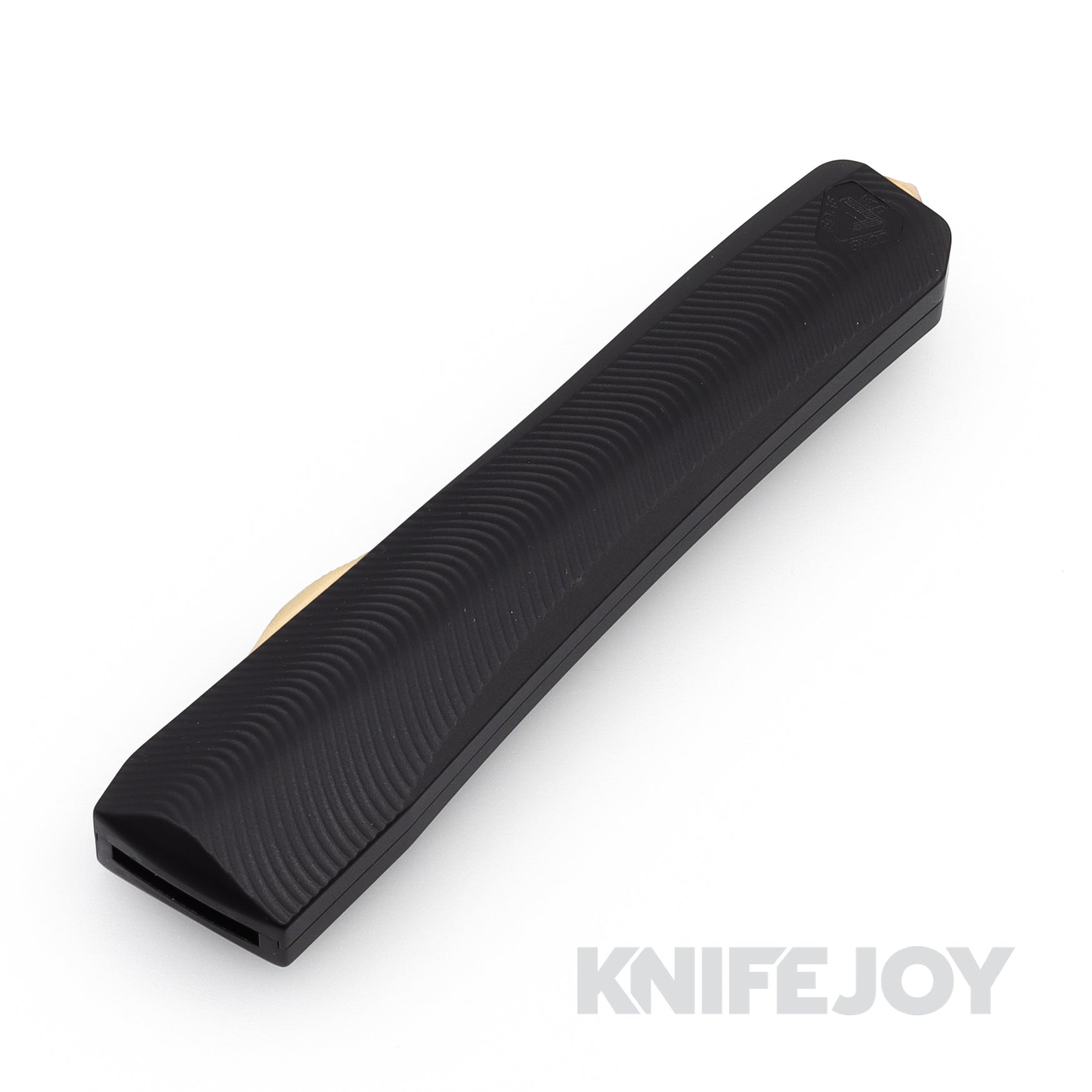 Core Edge 0331 Pulsar Black OTF Knife - Aluminum Chassis with S35VN Single Edge Blade, Blasted/Satin Finish & Bronze Hardware - EDC, Tactical, Outdoor Survival, Camping, Hunting Gear