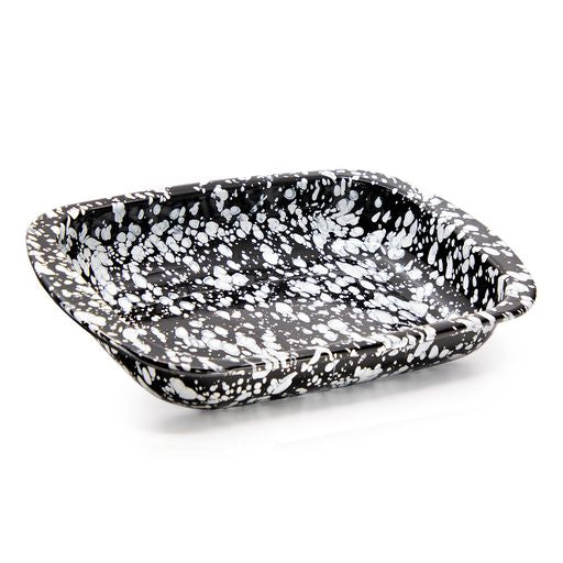 Premium White on Black Swirl Enamelware Baking Pan - Nonstick Cake Pan for Oven, Perfect for Cakes, Brownies & Desserts - Ideal for Home Baking & Holiday Cooking