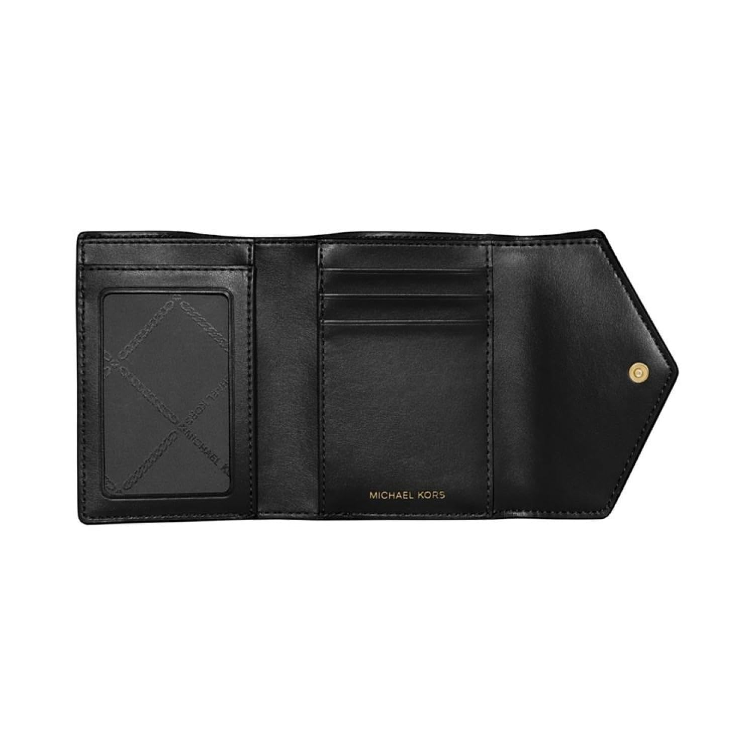 Michael Kors Women's Greenwich Medium Envelope Trifold Wallet - Black One Size | Stylish & Functional for Everyday Use, Travel & Gifts