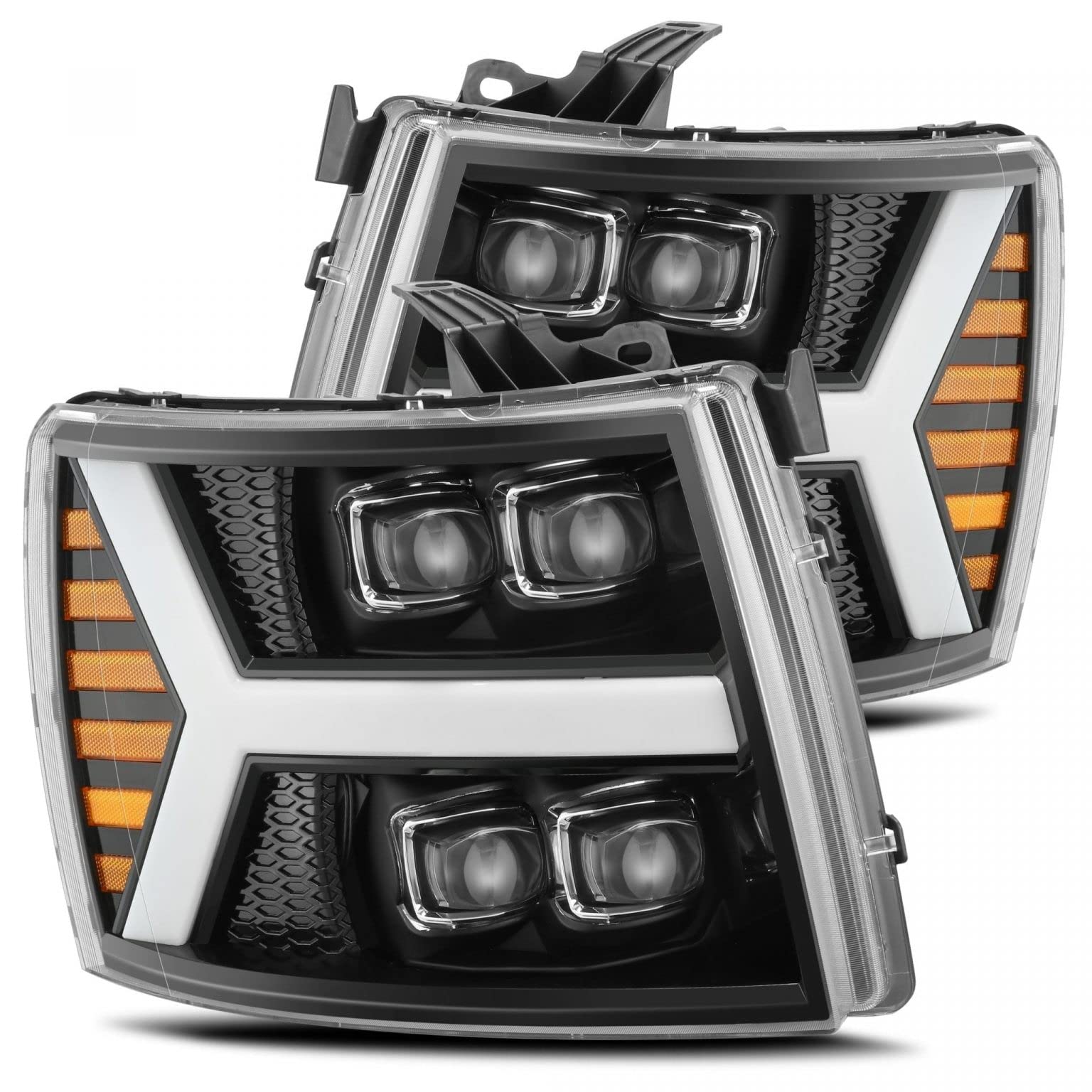 Cobra-Tek FITS 07-13 Chevy Silverado NOVA-Series LED Projector Headlights - Jet Black AlphaRex - Upgrade Your Truck Lighting for Night Driving & Off-Road Adventures