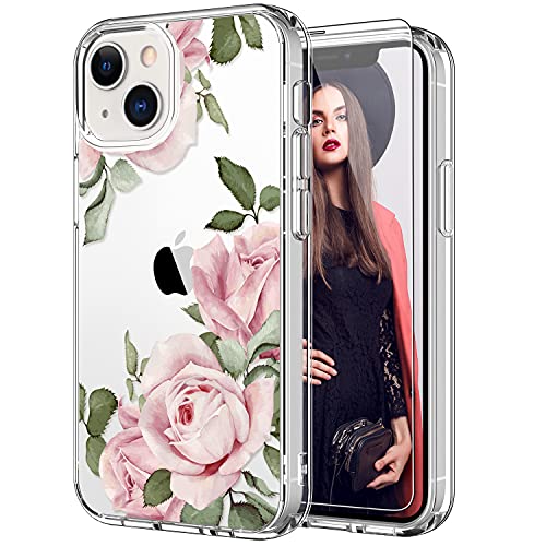 iPhone 13 Mini Case with Screen Protector - Clear Shockproof Cover with Cute Colorful Floral Design | Perfect for Everyday Protection & Style Enhancement