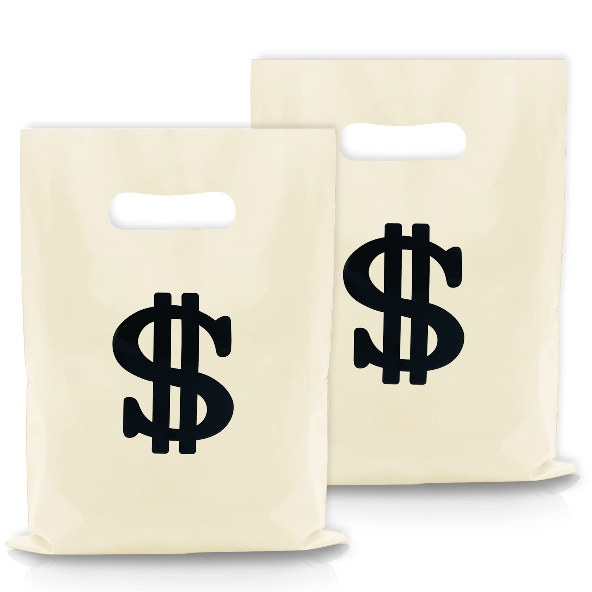 100PCS Plastic Money Treat Bags - Party Favor & Loot Bags for Candy, Toys & Gifts - Perfect for Birthday, Halloween, Christmas, Wedding & Baby Shower Parties - Bulk Party Supplies for Kids & Adults