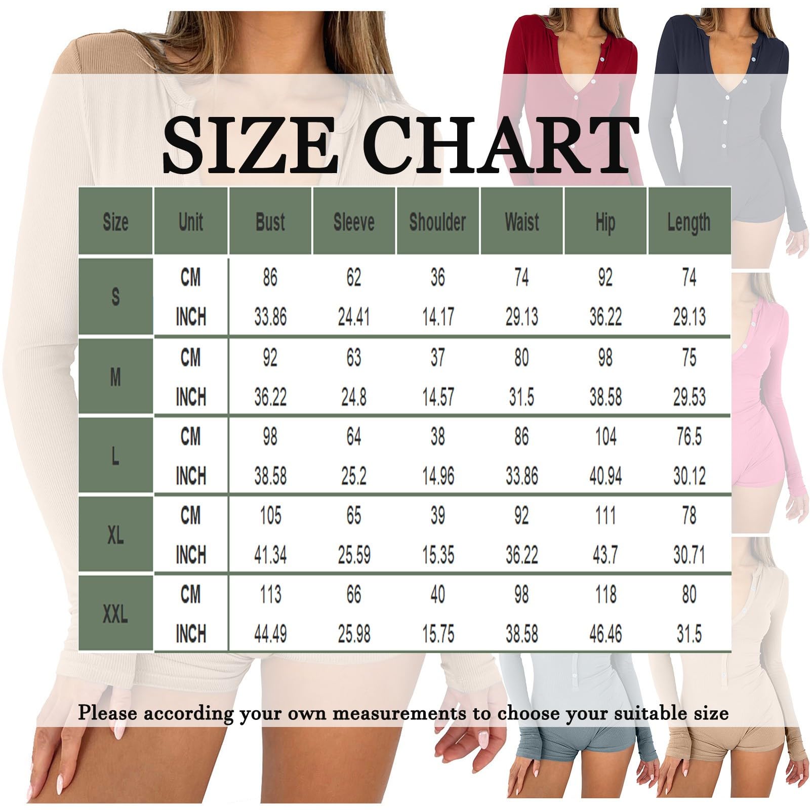 Women's Tummy Control Bodysuit - Long Sleeve Zipper Jumpsuit & Basic Top | Slimming Outfit for Work, Date Night & Everyday Wear