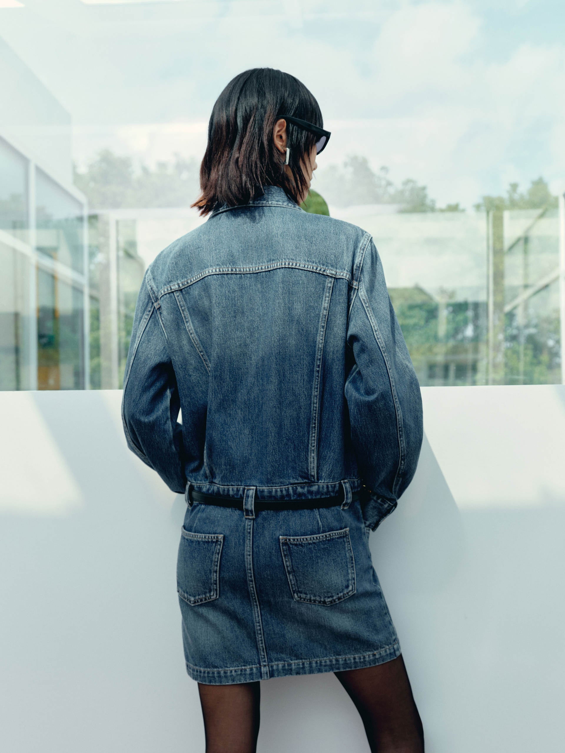 Stylish Denim Dress with Belt - Women's Fashion Casual Outfit for Everyday Wear, Date Night & Office Chic