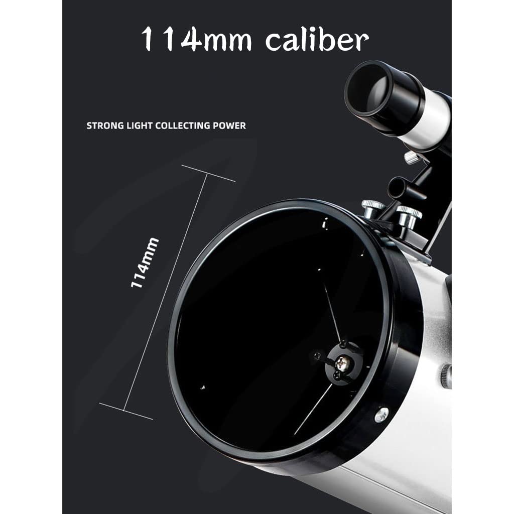 CRBUDY 114mm Aperture Astronomical Refractor Telescope for Adults & Kids Beginners - Professional Astronomy Telescope with 3 Eyepieces, Tripod & Finder Scope - Perfect for Stargazing, Moon Observation & Space Exploration (Vit E)